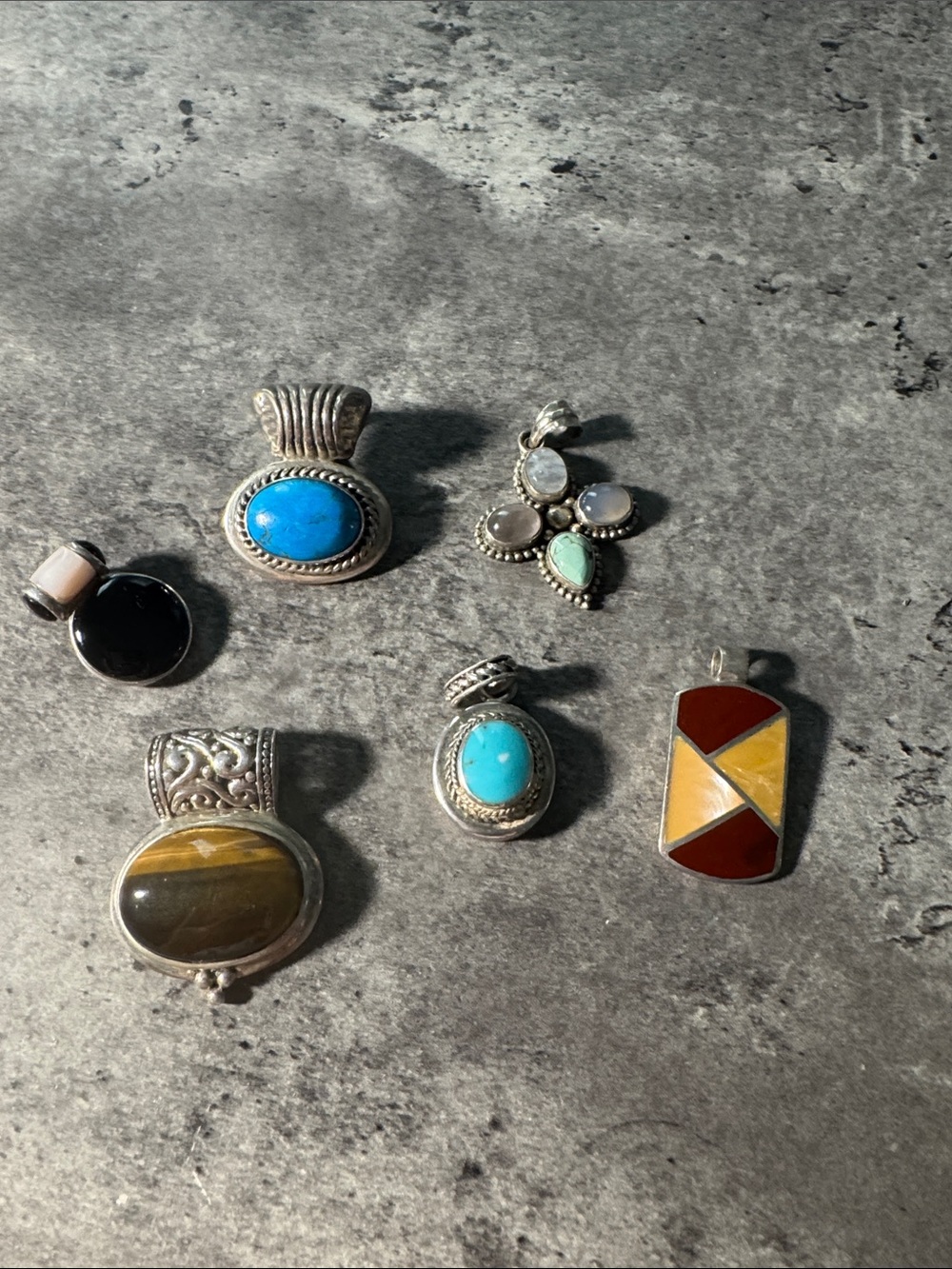 Turquoise and Mixed Stone 925 Silver Pendant Collection - Women Jewelry
